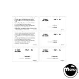 Score / Instruction Cards-DISCO (Stern) Score cards (4)
