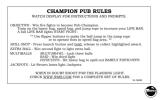 Score / Instruction Cards-CHAMPION PUB (Bally) Score card
