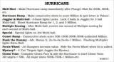 Score / Instruction Cards-HURRICANE (Williams) Score card