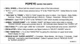 Score / Instruction Cards-POPEYE (Bally) card-instruction usa