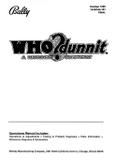 -WHO DUNNIT (Bally) Manual