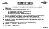 Score / Instruction Cards-HARLEM GLOBETROTTERS (Bally) Score Card 