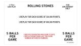 Score / Instruction Cards-ROLLING STONES (Bally) Score Cards (5)