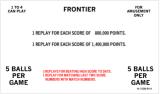 -FRONTIER (Bally) Score Card Set