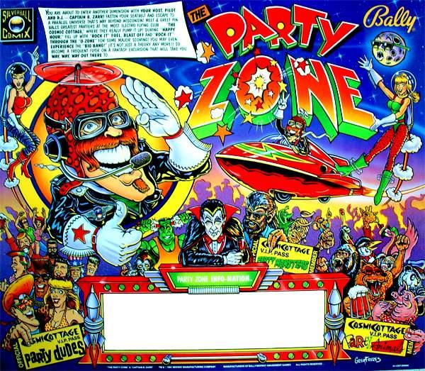 PARTY ZONE (Bally) Translite 31135720004 Marco Pinball Parts
