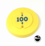 Pop bumper cap yellow with '100'