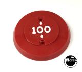 Pop bumper cap red with '100'