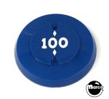 Pop Bumper Caps-Pop bumper cap blue with '100'