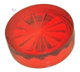 Lamp Covers / Domes / Inserts-Insert - circle 3/4 inch red starburst