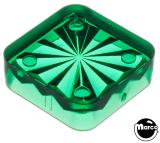 Lamp Covers / Domes / Inserts-Insert - square 3/4 inch green starburst