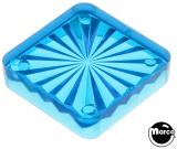 Lamp Covers / Domes / Inserts-Playfield insert - square 1 inch blue starburst