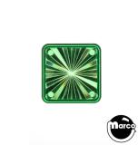 Lamp Covers / Domes / Inserts-Insert - square 1" green starburst