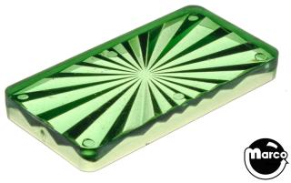 Insert - rectangle 2-1/4 inch green starburst