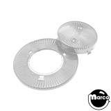 Pop bumper cap with collar - clear