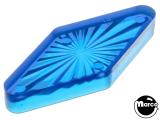 Lamp Covers / Domes / Inserts-Playfield insert diamond 1-3/4 x 3/4 inch blue 