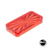Lamp Covers / Domes / Inserts-Playfield insert rectangle 3/4x1-1/2 red starburst