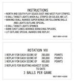 Score / Instruction Cards-ROTATION VIII (Midway) Score cards