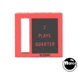 Price plate coin entry Game Plan 2 Plays Quarter