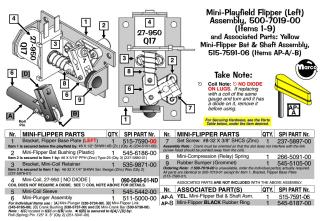 500-7019-00 - Flipper assembly Stern mini playfield left