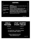 LIGHTNING (Stern) Score Cards (3)