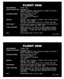Score / Instruction Cards-FLIGHT 2000 (Stern) Score cards (4)