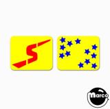 Spinner target decal Stern 'S' & stars yellow