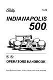 Game Handbooks-INDY 500 (Bally) Operators Handbook
