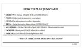 JUNKYARD (Williams) Instruction card