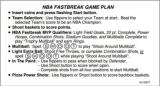 NBA FASTBREAK (Bally) Score Card