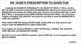 DR DUDE (Bally) Score Card Instruction