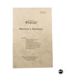 Game Handbooks-DRACULA (Williams) Operator's Handbook