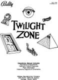 Manuals - To-Tz-TWILIGHT ZONE (Bally) Manual Original
