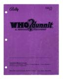 WHO DUNNIT (Bally) Manual