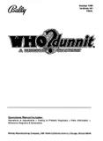 Manuals - W-WHO DUNNIT (Bally) Manual