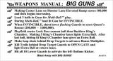 Score / Instruction Cards-BIG GUNS (Williams) Score Card