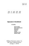 Game Handbooks-DINER (Williams) Operator's Handbook