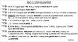 ROLLERGAMES (Williams) Score Card