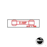 Printed Subassemblies-Label - 8 amp fuse