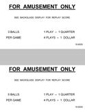 Score / Instruction Cards-Pricing cards USA (2) 3 & 5 ball