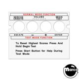 Service switch decal WPC 4 button