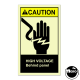 Stickers & Decals-Label - Caution High Voltage (bottom arch)