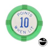 Pop bumper cap deco dome green 'Points 10 When Lit' blue