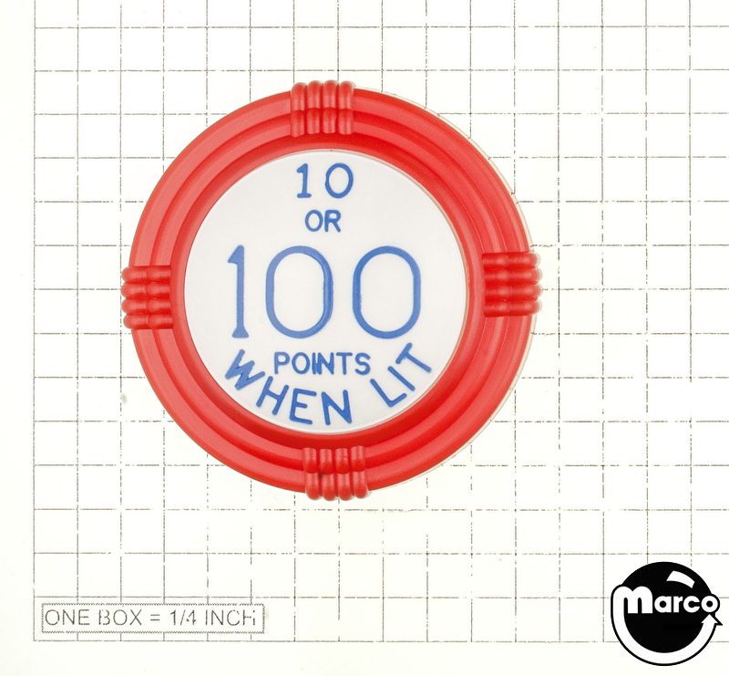 Pop bumper cap deco dome red '10 or 100 Points When Lit' blu