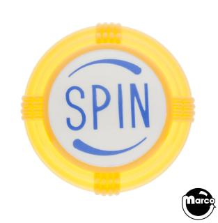 Pop bumper cap deco dome yellow 'SPIN' blue