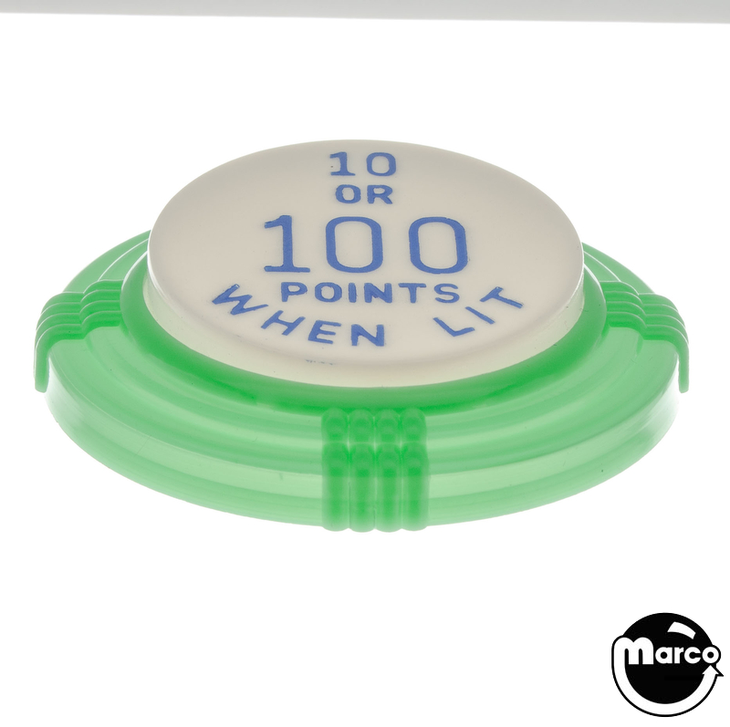 Pop bumper cap deco flat green '10 or 100 Points When Lit' b