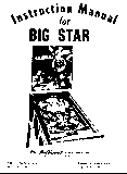 Manuals - B-BIG STAR (Williams) Manual & Schematic