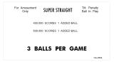 Score / Instruction Cards-SUPER STRAIGHT (Sonic) Score cards
