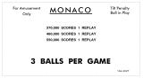 Score / Instruction Cards-MONACO (Segasa) Score cards