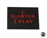 Price Plates-Price plate coin entry - Quarter 1 Play