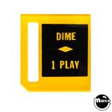 Price Plates-Price plate coin entry - Dime 1 PLAY